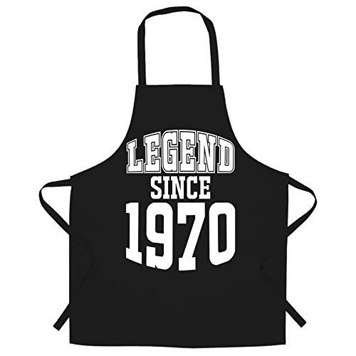 50th Birthday Chef's Apron Legend Since 1970 Slogan Fifty Years Old Gift Idea