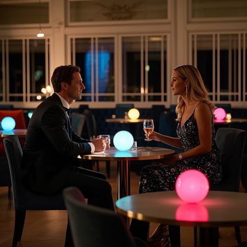 LED Ball Light, 6-inch Glowing Orb Light, Rechargeable Globe Lamp, Dimmable Mood Light W/Remote, Waterproof Ambient Lighting Lamp for Desk Bedroom Bathroom Patio - Image 8