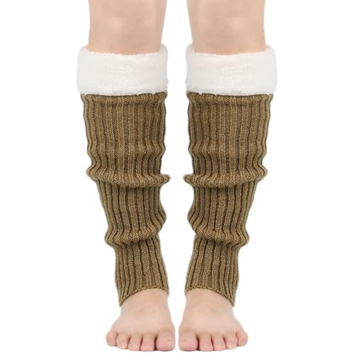 Image of Winter Leg Warmers for Women and Girls Warm Knitted Socks Knitted Wool Crochet Long Boot Socks New Year's Day Socks Christmas Socks