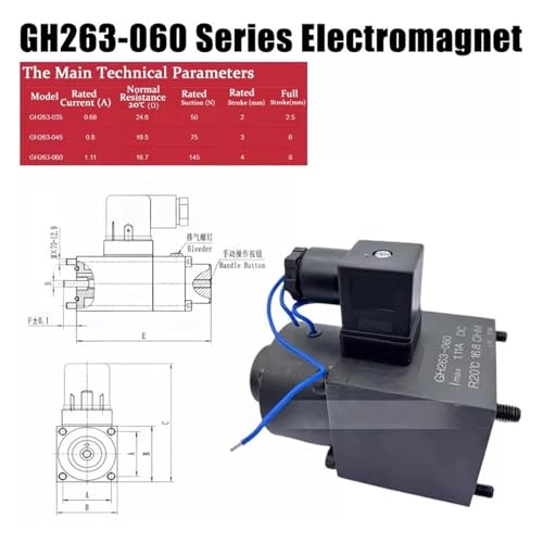 Bobine de solénoïde proportionnelle GH263-060 à faible échauffement 0,8 A
