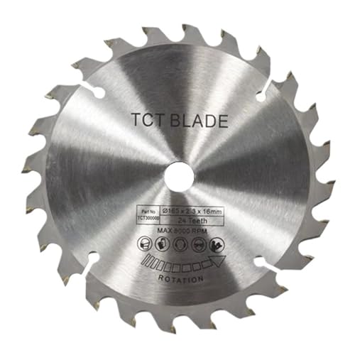 Hoja De Sierra Circular De 165 Mm Con Punta De Carburo TCT For Herramientas De Corte De Madera. Disco De Corte De Madera De 24/40/48/60 Dientes.(165x1.8x16x24T)
