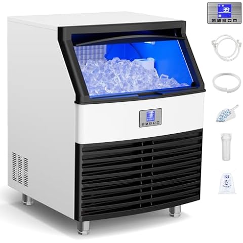 Commercial Ice Maker Machine 750 Lbs/24H, Thicknesses Adjustable Freestanding Ice Maker Machine Cover