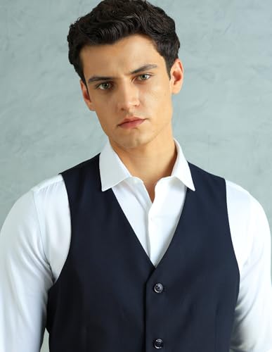Image of Arrow Men Regular fit Polyester Solid Waistcoat