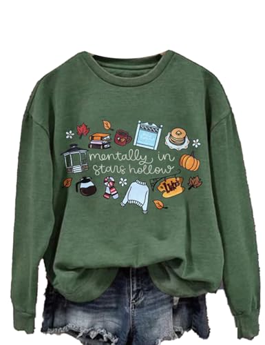 CIVIZIPET Mentally In Stars Hollow Shirt Halloween Sweatshirt for Women Dragonfly Inn Autumn Luke Diner Coffee Gilmore Ghouls Where You Haunt I Will Follow Lukes Diner Merchandise Hoodie