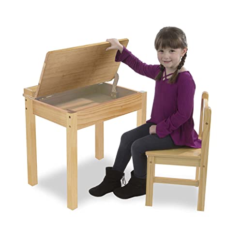 Melissa & Doug Wooden Lift-Top Desk & Chair - Honey - Image 5