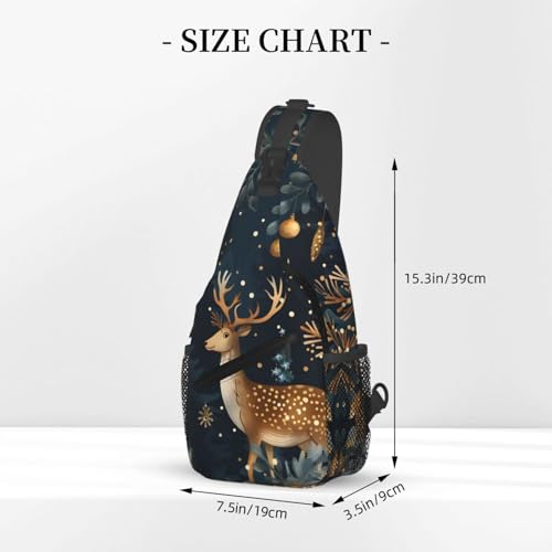 Bolso bandolera unisex con diseño Elk Navidad para viaje miniatura 3