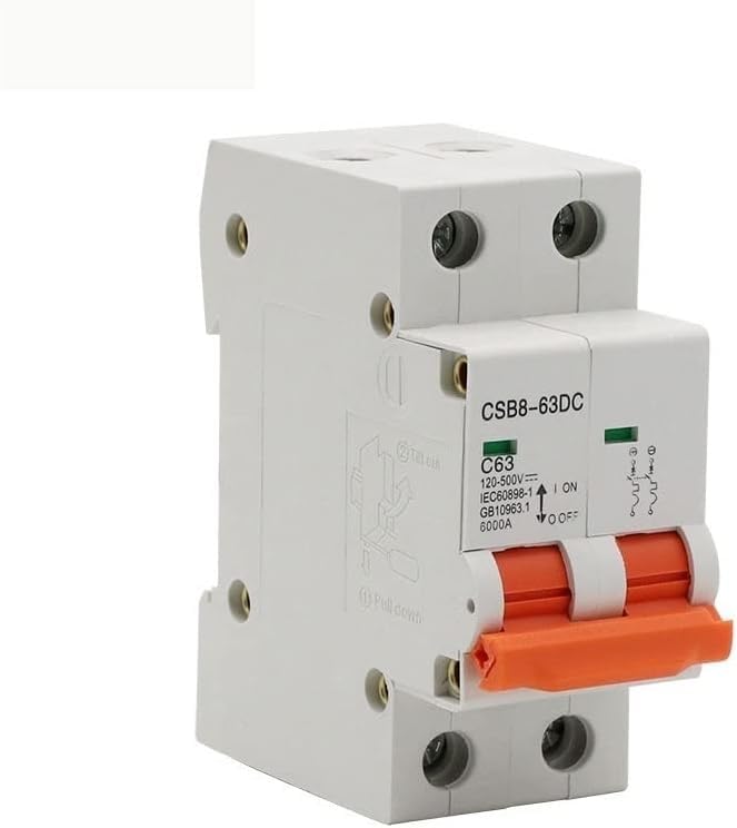 Circuit Breaker 2P DC 500V Solar Mini Circuit Breaker MCB Direct-Current Fuse PV System Solar Engery 1/3/6/10/16/20/25/32/40/50/63A Protector (Size : 40A)