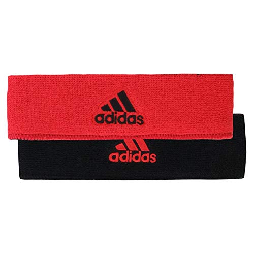 adidas Interval Reversible Elastic Sweat Headband for Men and Women Discontinued, Hi-res Red/Black, One Size