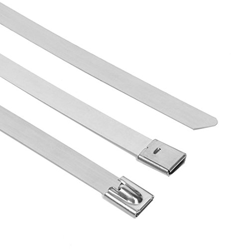 Sourcingmap 100pcs 7.9 Inches Stainless Steel Exhaust Wrap Coated Locking Cable Zip Ties - Image 3