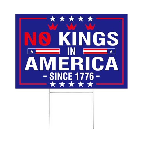 No Kings In America Sign &ndash; 12'x18' Double-Sided Signs &ndash; Durable Outdoor Corrugated Plastic With...