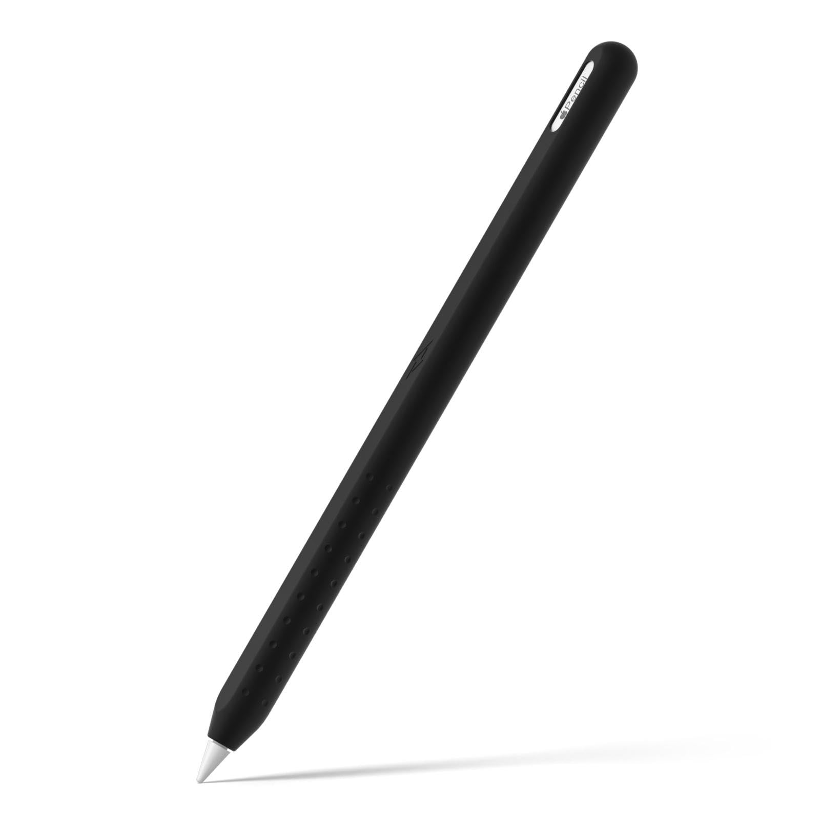 Oboe Silicone Cover Pencil Case Dotted Design Sleeve Compatible with Apple Pencil 2nd Gen/Apple Pencil Pro for iPad Pro 11/12.9 inch Skin (B-Black) [Stylus Pencil is NOT Included]