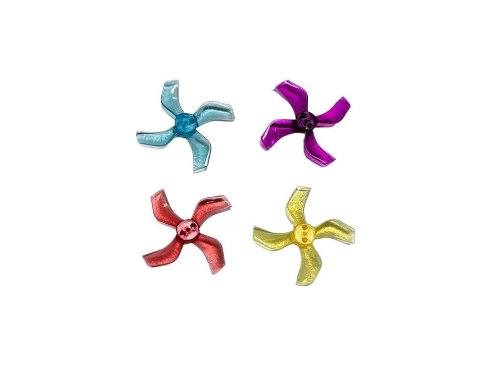 Uniwersalny 8-częściowy wał 1 mm/1,5 mm 4-ostrzowy 1636 1,6 x 3,6 x 4 40 mm CCW/CW śmigło do dronów i części samolotów (przezroczysty żółty, 1,5 mm)