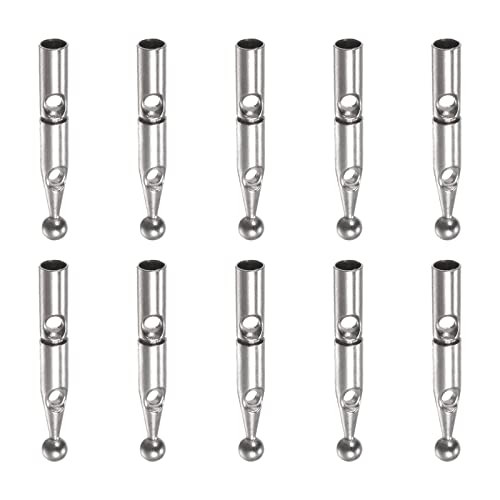 sourcing map 10uds Paraguas Cola Cabeza Cuentas 3,6mm Agujero Diámetro 30mm Longitud Metal Paraguas Componentes para Reverse Paraguas Cubierta Piezas, Plateado Tono