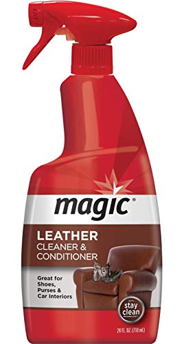 Magic Leather Cleaner and Conditioner - UV Protectants Help Prevent Cracking or Fading of Leather Couches, Car Seats, Shoes, Purses and More 24 Fluid