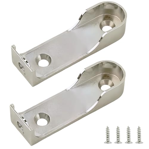 2 Stück Halterung für Kleiderstangen, Halterung für Kleiderstange, Material aus Titanlegierung, zum Anschrauben an der Innenseite des Schranks oder am oberen Regal