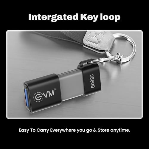 Image of EVM EnXO 256GB OTG Flash Drive USB 3.2 Gen 1 | Versatile Dual USB Type-C & Type-A Connectors | Rapid 120MB /s Read| Smartphone Laptop Tablet Smart TV | Plug & Play | 10 Years Warranty (ENXO /256GB)