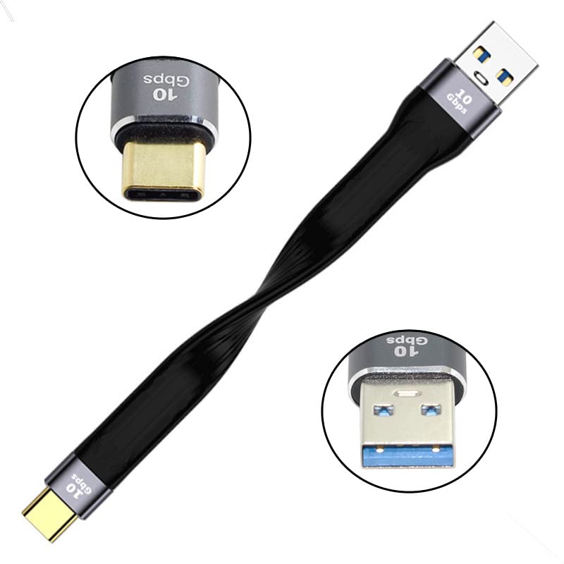 CY 10Gbps USB 3.1 Type C Male to USB3.0 Type A Male Flat Slim FPC Data Cable 13cm Compatible with iPhone 15 Laptop Phone - Image 2