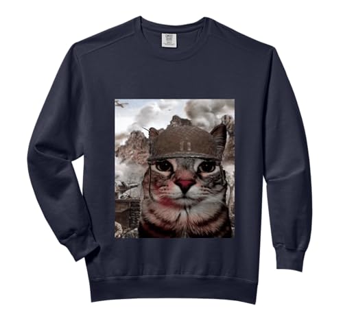 Funny Tough Cat Meme - Bold Animal Graphic Comfort Colors Adult Sweatshirt