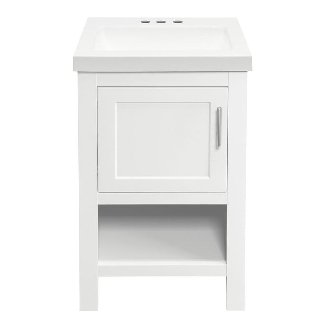 Photo 1 of Glacier Bay Single Sink Bath Vanity in White with White Cultured Marble Top