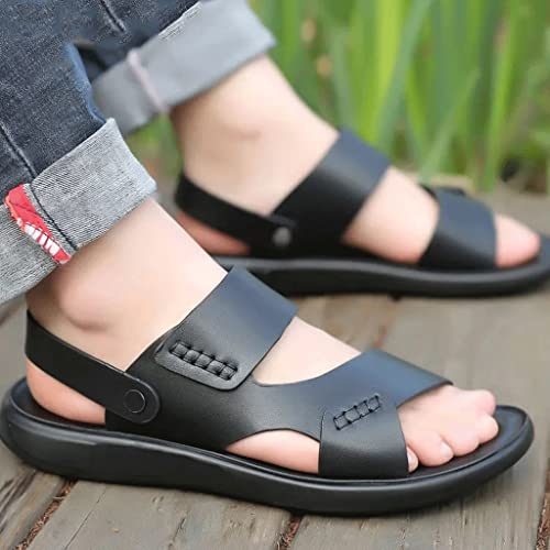 Men's Sandals Thick Bottom Non-Slip Beach Slippers Casual Shoes Lightweight(D,41 Code)