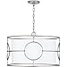 Capital Lighting 337931AS Oran Framed White Glass Drum Pendant, 3-Light 180 Total Watts, 14" H x 22" W, Antique Silver