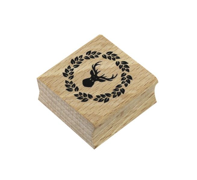 Tampon En Bois 'Lutin' - 40x40 Mm - Artoz - Pour Cartes De Noël, Scrapbooking, Loisirs Créatifs