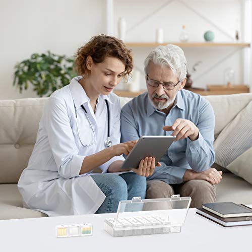 Image of BUG HULL Weekly Pill Organizer 3X a Day, Daily 7 Day Medicine Pill Organizer 3 Times a Day, Travel Pill Case Container for Vitamins, Supplements