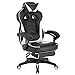 WOLTU Racing Sillas de Escritorio Cuero sintético Gaming Silla de Oficina Ergonómica Silla de Ordenador Taburete Giratoria de Oficina con Ruedas Silla Blanco BS71ws