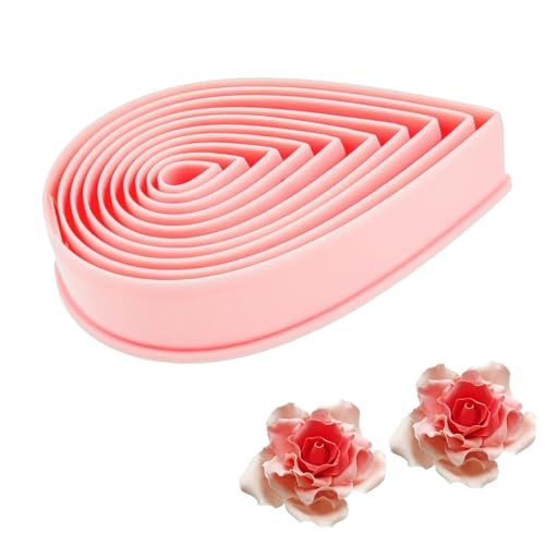 RUIENGCOMM 10Pcs Rose Petal Water Drop Cookie Cutters Water Droplets Cookie Cutter Set Raindrop Cookie Cutter Flower Biscuit Fondant Pastry Mould Model for DIY Baking Decorating