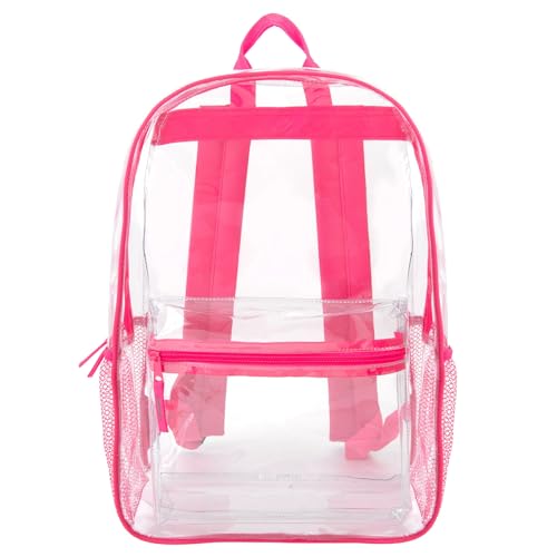 Image of Trail maker Clear Backpack Heavy Duty with Padded Straps, Side Pockets for Kids, Boys, Girls, School, Stadium Approved Events