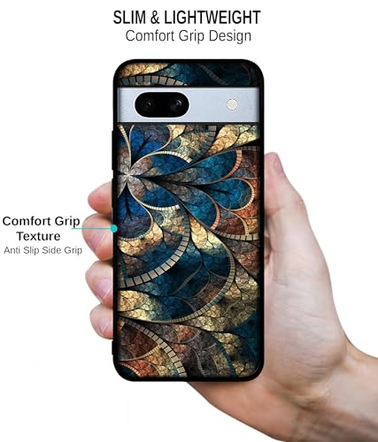 Image of Fractional Pattern Design Premium 2D Printed Metal Back Case Cover for Google Pixel 7A 5G, Assorted