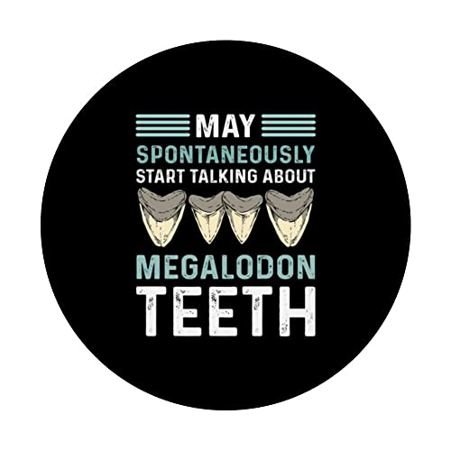 Megalodon Tooth Hunting. Shark Tooth Fossil Tooth Hunter PopSockets Swappable PopGrip, Black - Image 3
