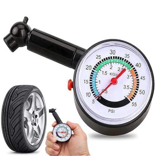 Manómetro de Neumáticos de Doble Escala Negro