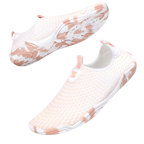 Stelle Water Shoes for Women Men Barefoot Quick Dry Aqua Socks for Swim Beach River Pool Surf Yoga Shower(Peach Mist 7MW)