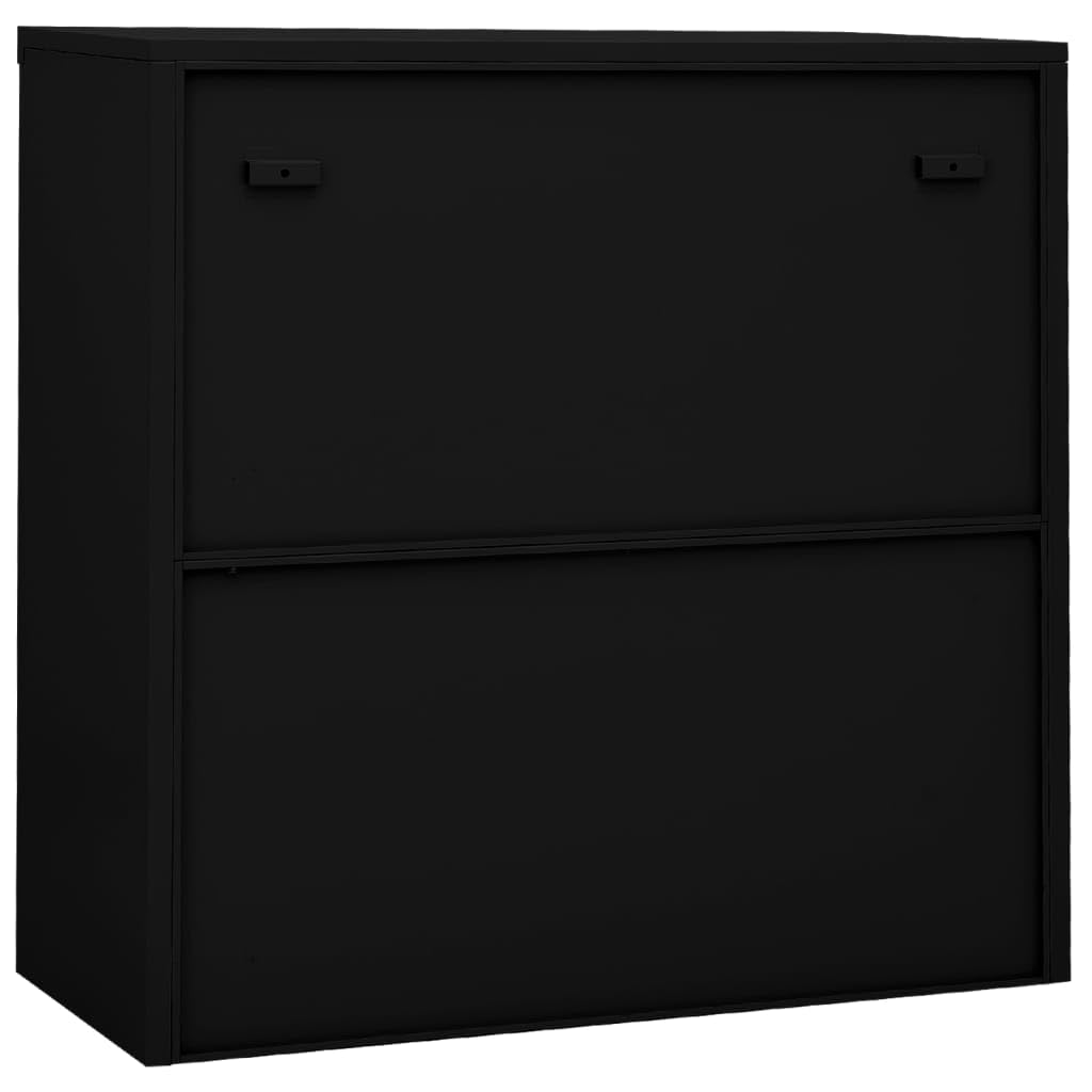 Armadio in Metallo Armadio per Ufficio Anta Scorrevole Armadio Ante Scorrevoli Mobili Ufficio Armadietti con Chiave Armadietto Multiuso in Acciaio Nero 90x40x90 cm