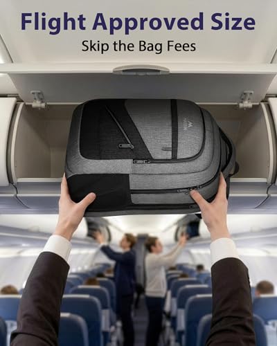 Image of MATEIN Extra Large Laptop Backpack 18.4 Inch, Airplane Approved Travel Backpack with Luggage Strap and Anti Theft Pocket, 50 L College Computer Carry On, Gifts for Business Work Men, Grey Black