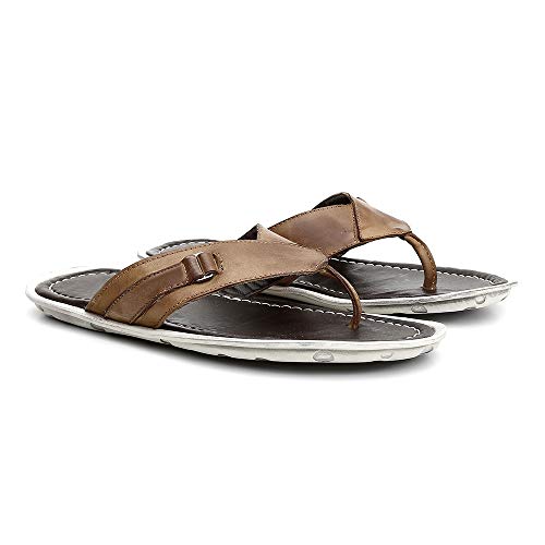 Chinelo Masculino Freewind Couro Fly Tabaco 90092 Tamanho:41/42