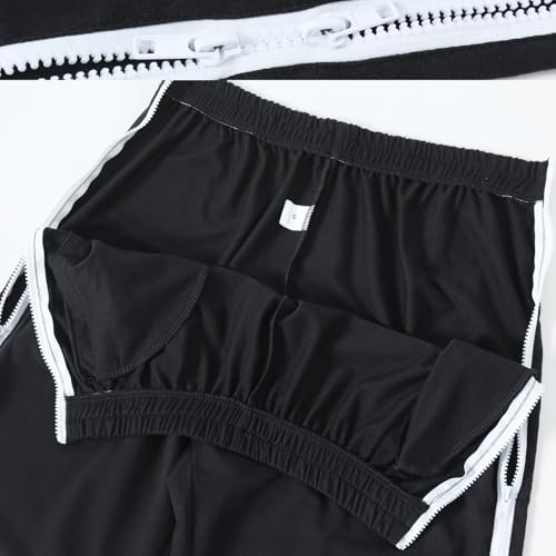 Mens Post Surgery Tearway Pants 2 Side Zippers Basketball Pants Sweatpants4
