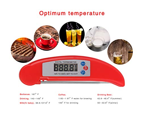 Termômetro digital de carne, termômetro de carne LMCFYJ de leitura ultra rápida para grelhar e cozin