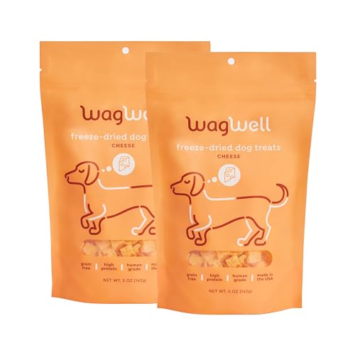 WagWell Freeze Dried Cheese Dog Treats - Grain-Free, High-Protein Pasteurized