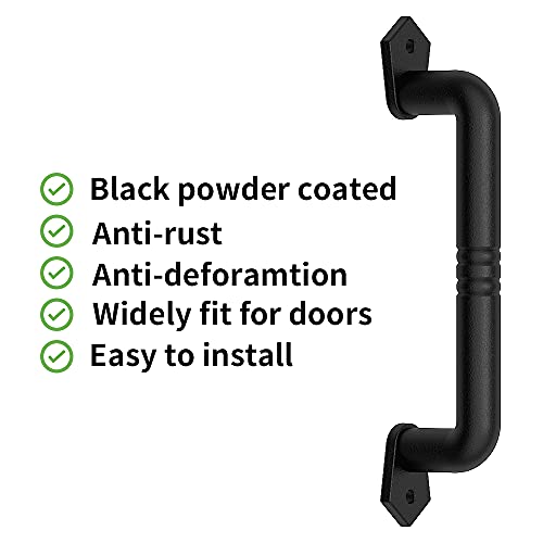 Skysen Sliding Barn Door Handle Pull Black For Sliding Barn Door,Gate 9'' Black(607) #TOP5