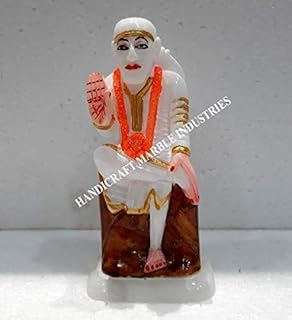 Shirdi Sai Baba 7" Statue Srii Saaii naath Figurine Shirdisai Sculpture Religious Gift Decor Shirdi Temple Shraddha Saburi Sainath