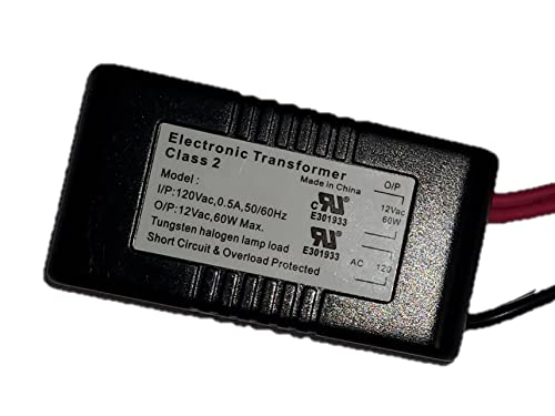 Image of Ironsmith Lighting Products 60W Halogen Transformer, 12V Power Supply, Corded Electric, Indoor Low Voltage (60W | Potted Transformer | 3-Year Warranty | 20W Min Load)