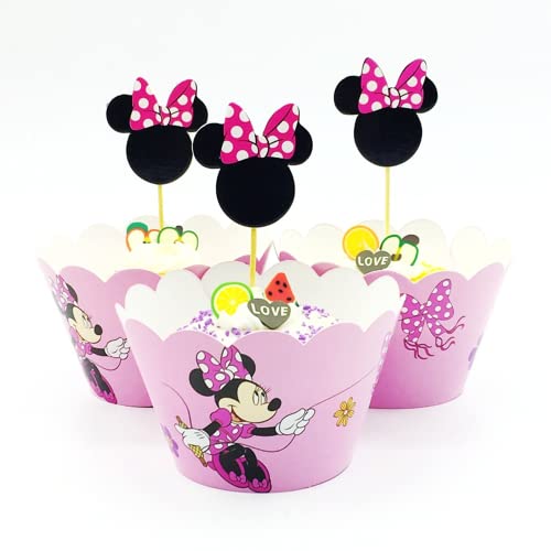Miss-shop Topper per Torte di Minnie,Cupcake Toppers e Wrappers...