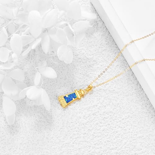 ELFRONT Lighthouse Necklace for Women 14k Gold Lighthouse Pendant Necklace Birthday Jewelry Gift for Girlfriend Lover4