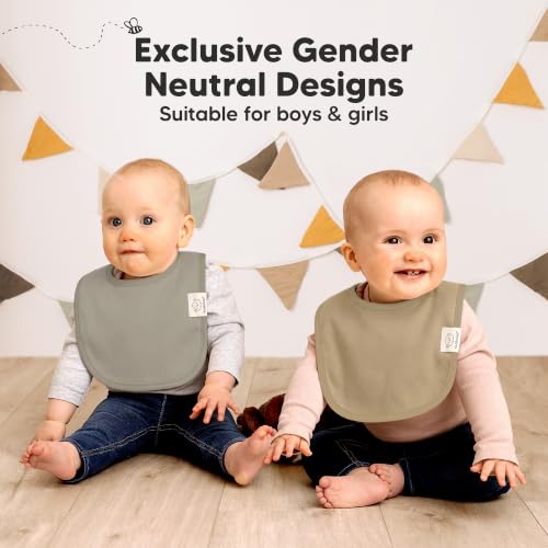 Image of KeaBabies 8-Pack Organic Baby Bibs for Drooling and Teething (Terracotta) | Soft Cotton Bibs for Baby Girl, Boy, Extra Absorbent, Easy to Clean & Put On, Toddler, Newborn, Infant 0-24 Months