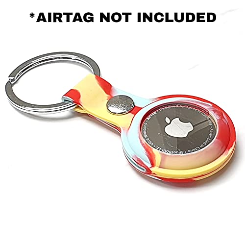 Image of Riggear Silicone Key Ring Holder Case Cover Compatible with Apple Airtag (Multicolor 2)