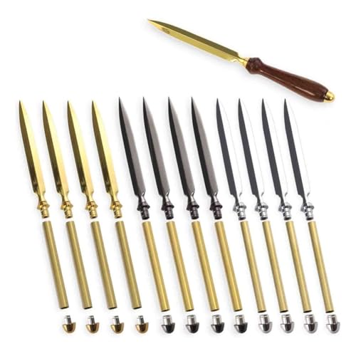 Kit projet ouvre-lettres pack de 12 pièces de rechange métal chrome et or
