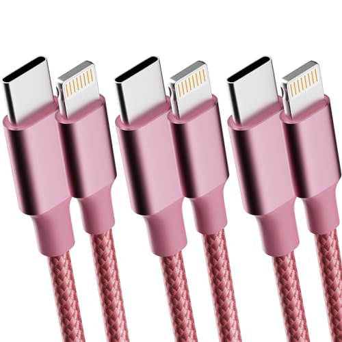 USB C to Lightning Cable [3Pack 3FT 6FT 10FT], MFi Certified iPhone Charger Cable Nylon PD Fast USB C Lightning Cable Compatible with iPhone 14 Pro Max/13 Pro/13/12/11/Pad Pro/Air/Airpods