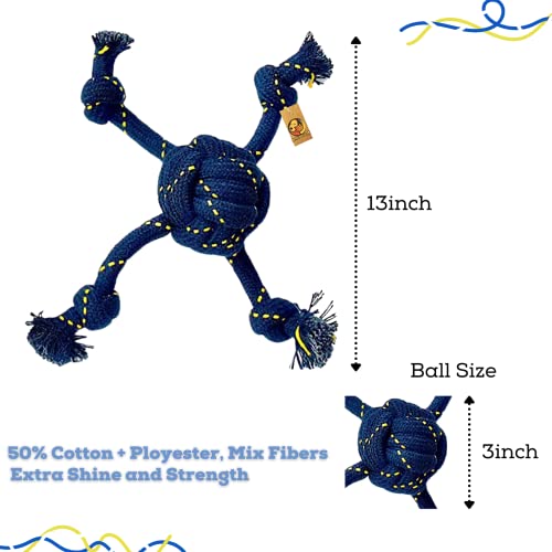 Image of Foodie Puppies Durable Cotton Rope Chew String Ball Toy for Dogs | Chewing, Fetching, Playing, Teething & Training for Small to Medium Dogs & Puppies (Color May Vary)